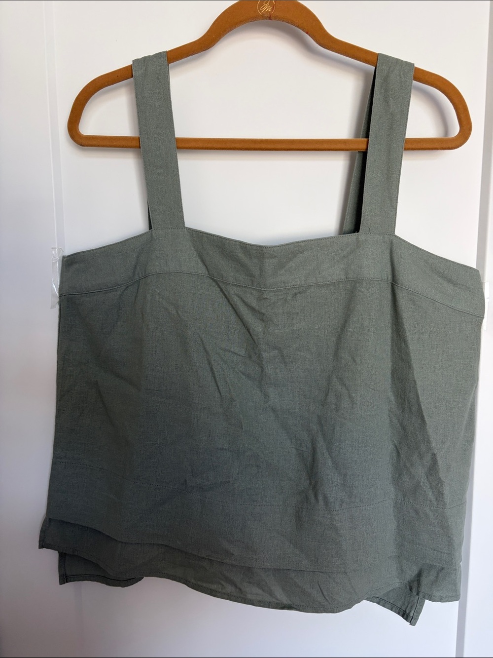 DKNY Sage Green Square-Neck Tank Top